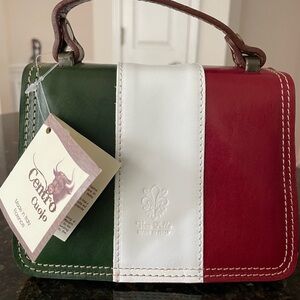 Italian Leather Tricolor Bag